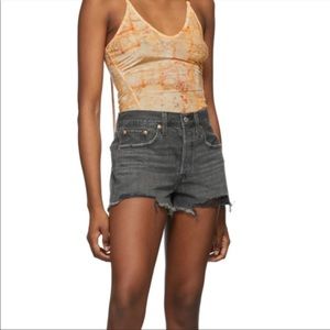 Levi’s 501 Black Grey Distressed Shorts Size 26